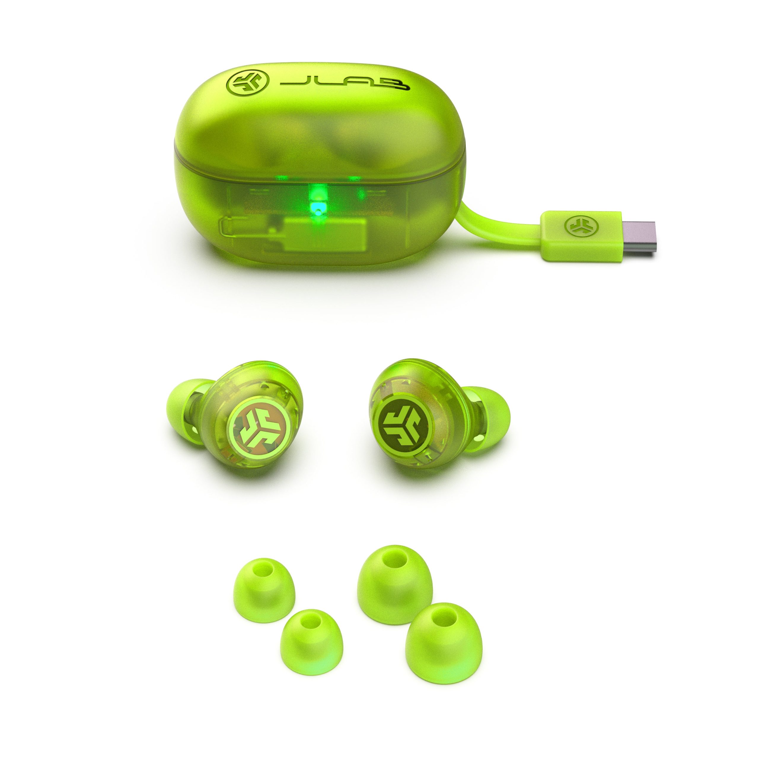 Go Pop ANC True Wireless Earbuds Transparent Neon Green - Image 6