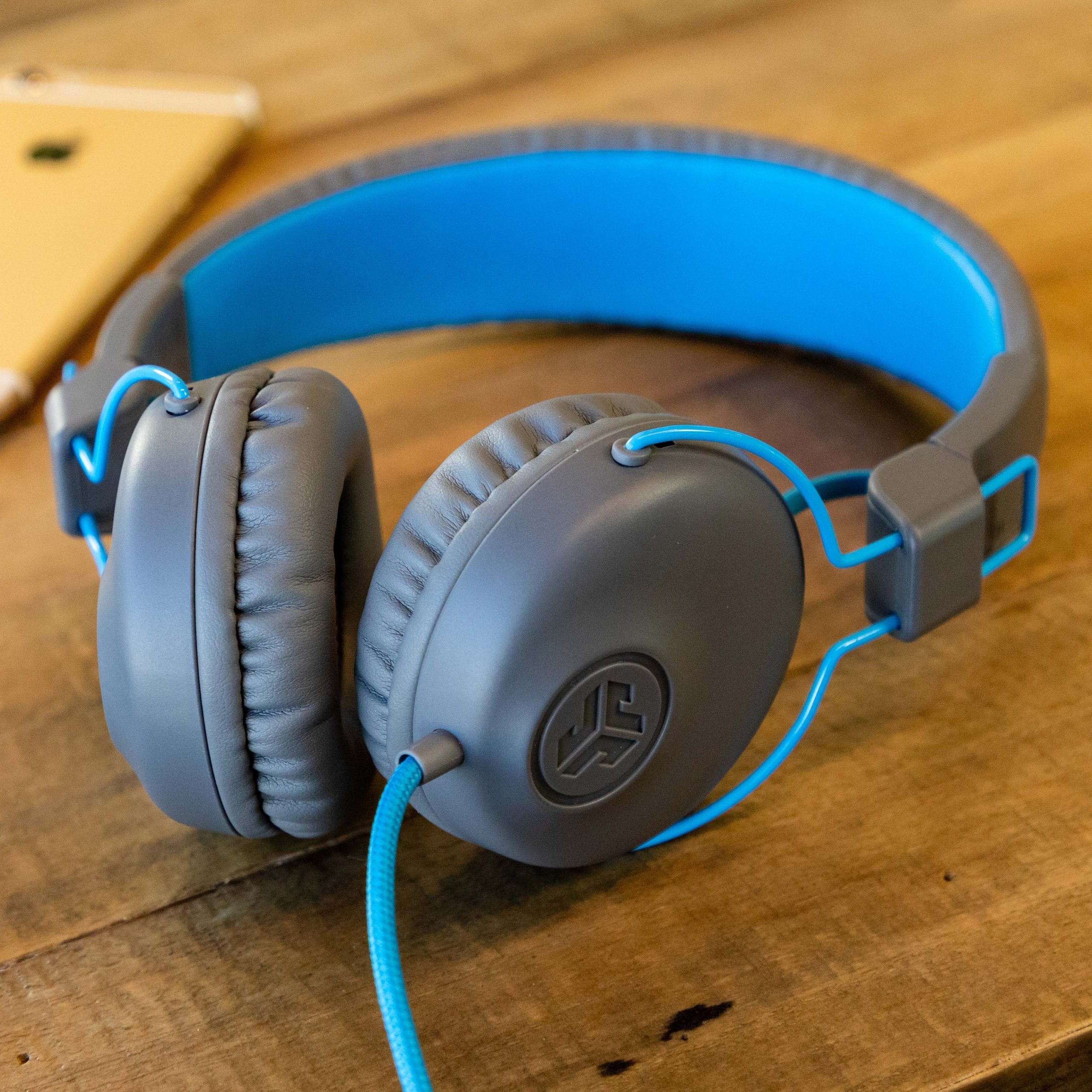 JLab Studio On-Ear Wired Headphones Graphite/Blue - Image 2