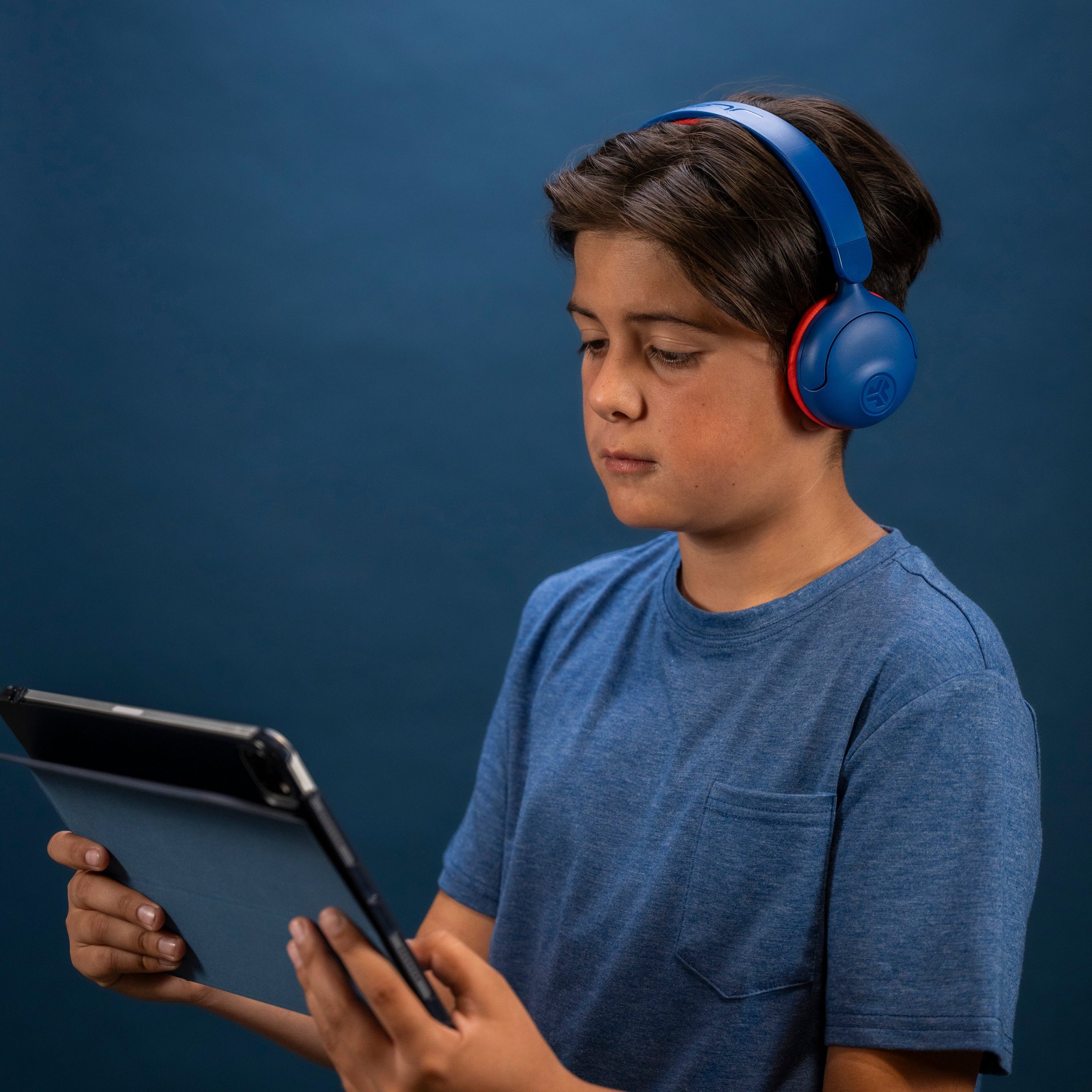 JBuddies ANC Kids Headphones Blue/Red - Image 2