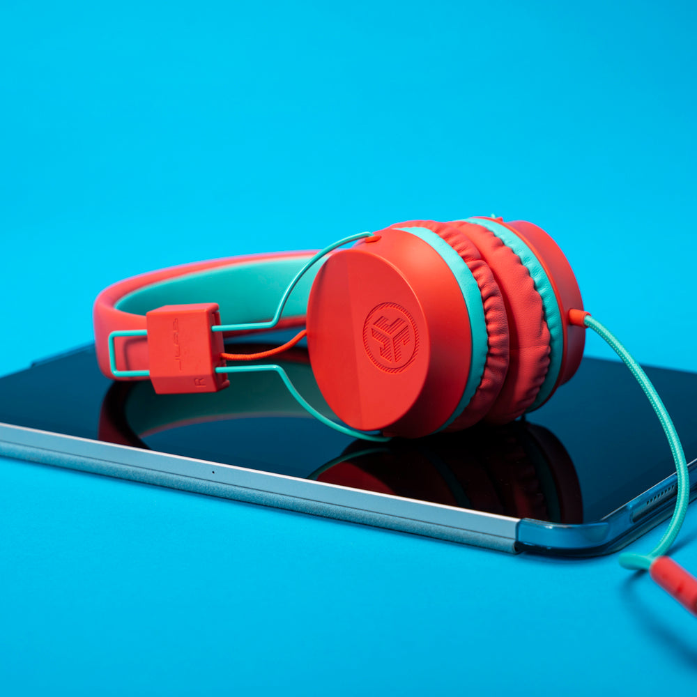 JBuddies Studio On-Ear Kids Wired Headphones Peach - Image 4