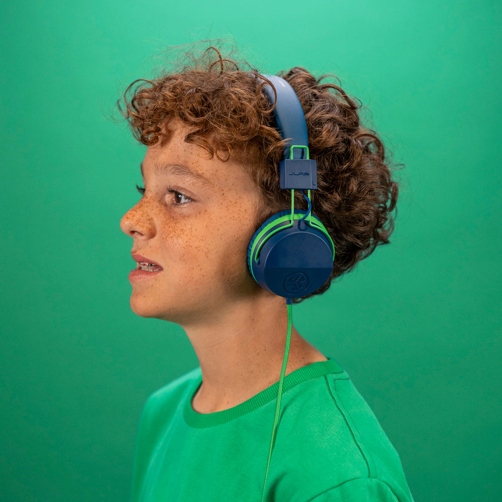 JBuddies Studio On-Ear Kids Wired Headphones Blue/Green - Image 2