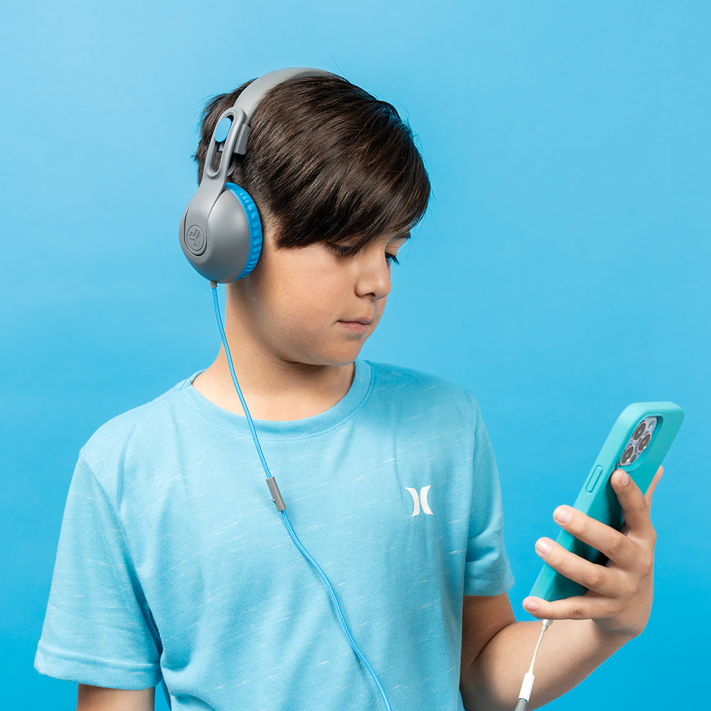JBuddies Studio 2 On-Ear Kids Wired Headphones Blue/Gray - Image 7