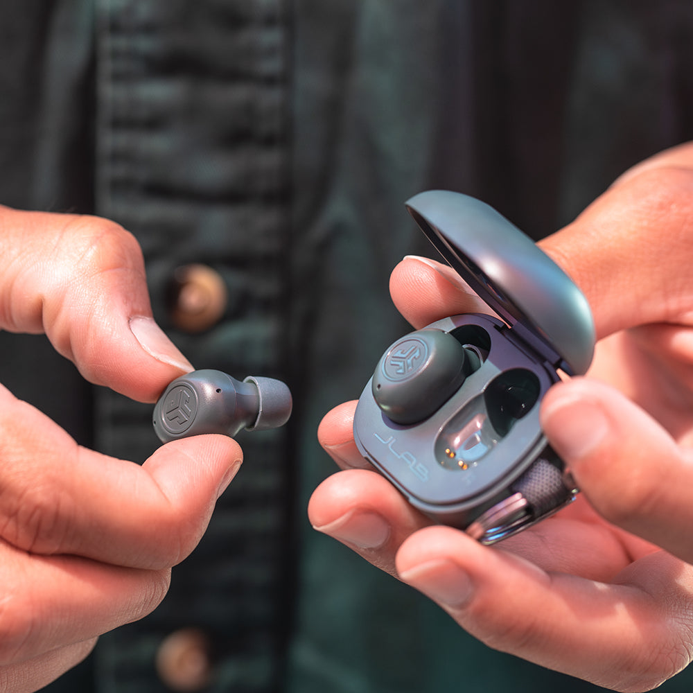 JBuds Mini True Wireless Earbuds Sage Gray - Image 3