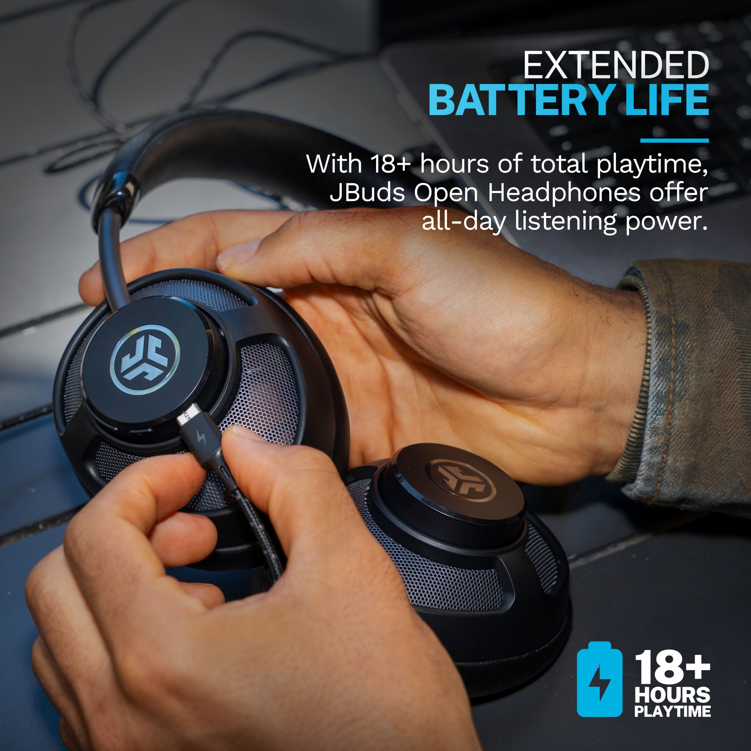 JBuds Open Headphone Open-Ear Wireless Headphones Black - Image 5