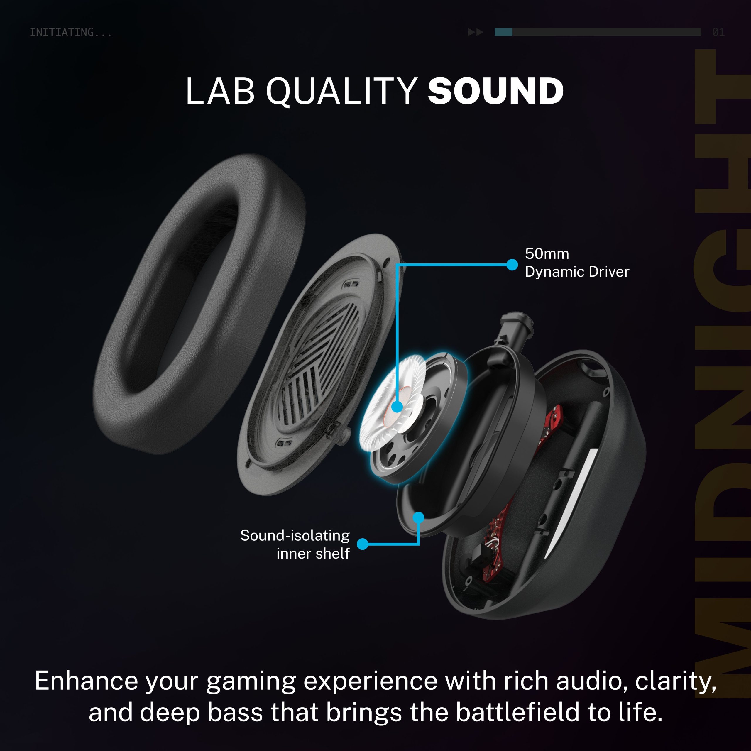Midnight Wireless Gaming Headset Black - Image 5